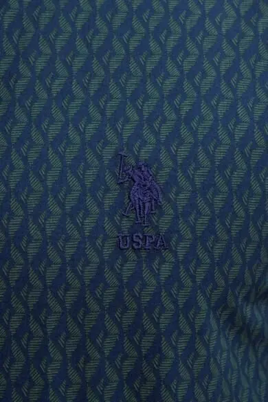 Uss. POLO ASSN. С принтом рубашка слим - Цвет: Зеленый
