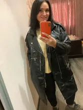 Jacket Coat Oversized Nerazzurri Long-Sleeve Drop-Shoulder Black Plus-Size Womens Zipper