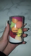 Maange10 Uds Mini Foam-Puff de polvo grande, belleza, licuadora, base correctora, crema suave, en húmedo y seco, doble uso