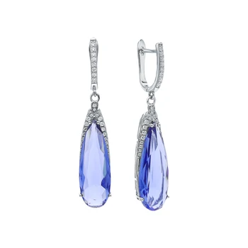 

Silver earrings with sitals and cubic zirconium sunlight sample 925 test