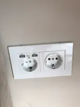 Delviz-Toma corriente con USB estándar para la UE, enchufe de pared con 2 salidas, panel de alimentación CA 110 ~ 250V, de calidad 16A, doble marco, 146x86mm