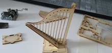 Rompecabezas 3D de caja de música de mano de madera, fonógrafo, Piano, arpa, juguete para regalo para niños y adultos