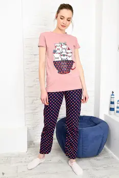

Trend Alacati Style Women Printed Pajamas set ALC-X3934