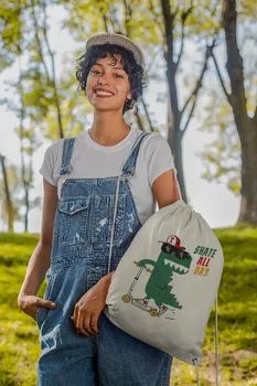 

Angemiel Bag Skate All Day Dinosaur Cloth Backpack