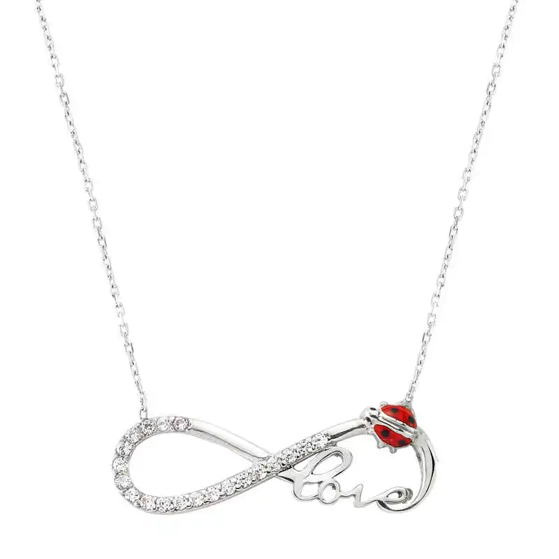 

Silver Ladybird Buggy Infinity Love Lady Necklace