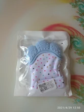 Guantes de silicona ajustables para bebé, mordedera, chirriante, moler los dientes, cuidado bucal, alivio del dolor de dentición, morder recién nacido, juguetes de sonido, BPA