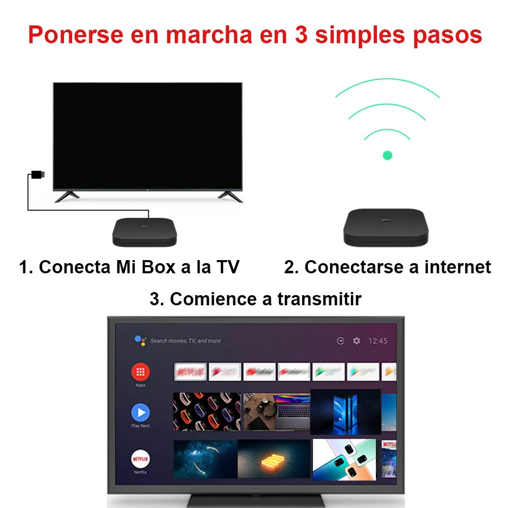 Xiaomi mi box s smart tv android 8 1 четырехъядерный процессор 2G 8G 4K HDR WIFI Google Cast Netflix
