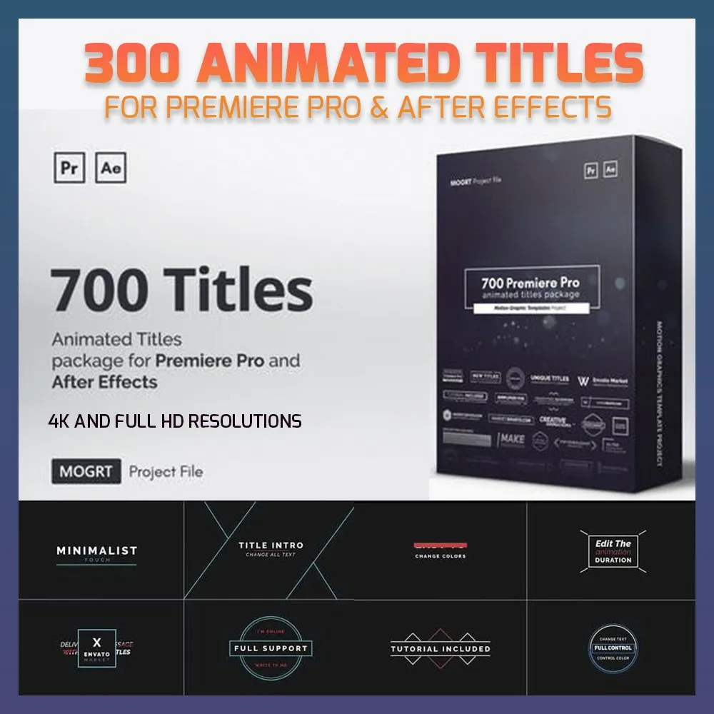 700 juegos de animación, para los efectos Profesionales y Profesionales