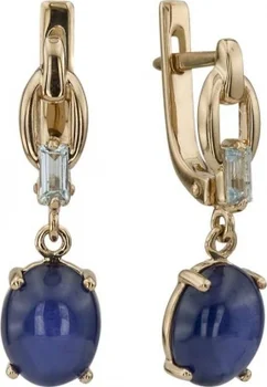 

Aloris earrings with sapphires and Topaz in red gold