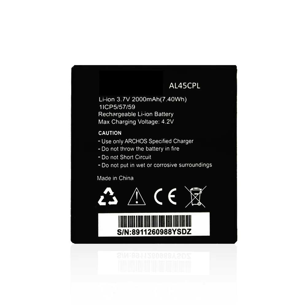 Совместимый внутренний аккумулятор для смартфона 45C Platinum Archos (3 7 в 2000 мАч AL45CPL) |