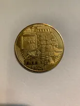 Moneda de Bitcoin coleccionable, recuerdo bañado en Oro creativo, gran regalo, colección de arte de monedas, Moneda conmemorativa de oro física, 1 Uds.
