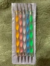 Pen Nail-Art-Brush Acrylic 2-Ways-Size 4 6 8 Pusher Cuticle Carving 5pcs/Set 10-12