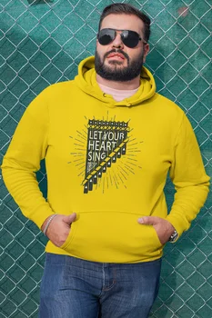 

Angemiel Wear Let Your Heart Song Yellow Men 'S Hooded Sweatshirt