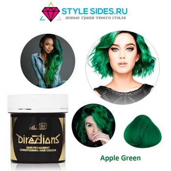 

Hair dye directions Apple Green (green apple) 88 ml.