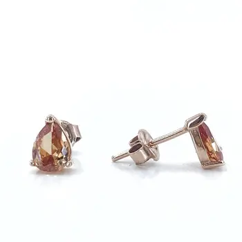 

Tiny Drop Citrine Gemstone Silver Earrings