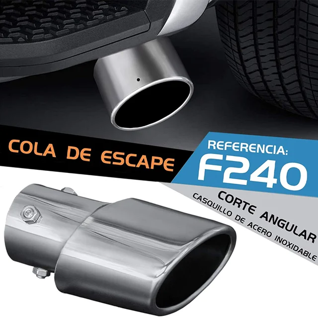 Auto cola de escape, terminales de escape, universal de coche, modelo f235,  acero inoxidable - AliExpress