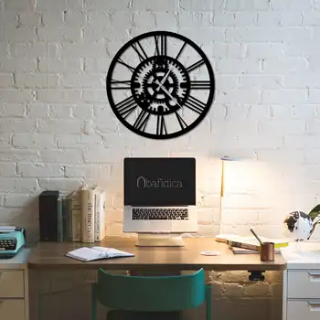 

Металлический декор стен Clock Gear 50x50 cm дизайн интерьера домашнего