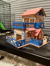 Exercise-Toy Ladder-Board-Accessories Cage House Hamster Hideout Villa Wooden Small Animals
