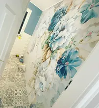 Photo Wallpaper Mural Flower Bedroom Living-Room Custom Beibehang Background Peony Hand-Painted