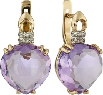 

Aloris earrings with amethyst and cubic zirconia in red gold