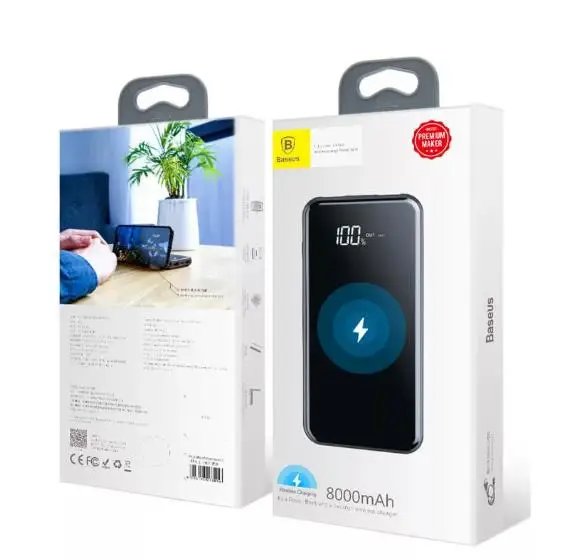 Внешний аккумулятор Baseus Wireless Charge Power Bank 8000mAh Black PPALL-EX01