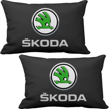 

ASR Škoda 2 Pieces Black Luxury Car Neck Pillow and Wooden Keychain With Brand Logo