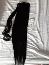 MANWEI-Extensiones de cabello para dama, extensor de pelo sintético de 24, de coleta natural largas y lisas, 60g por pieza, no teñible