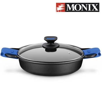 

Monix Solid Plus-black cast aluminium low pan. Available 20 to 32 cm for induction vitroceramic gas cooker