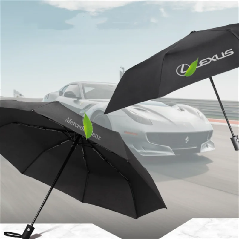 Car Logo Umbrella Car Automatic Umbrella Rain Portable Auto Emblem Business Umbrella Father's Day Gift