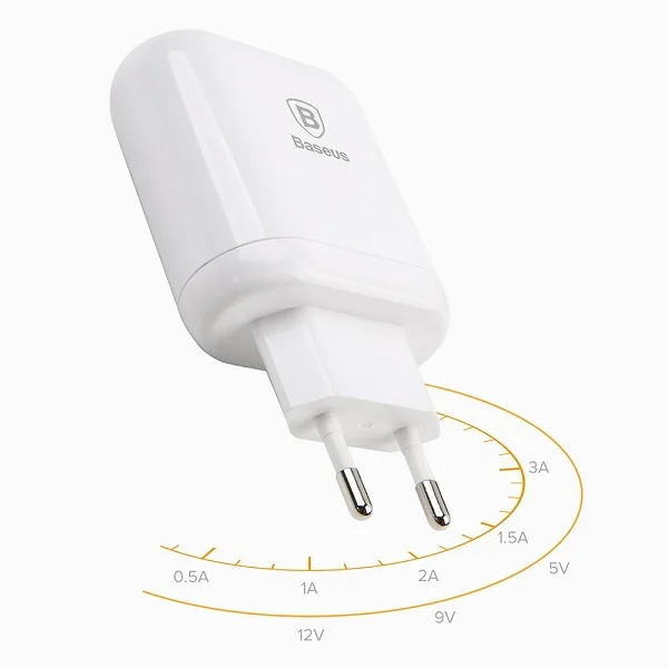 Зарядное устройство Baseus Bojure Series QC 3.0 Dual USB Ports CCALL-AG02(Белый