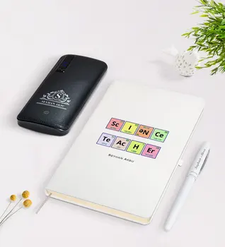 

Personalized Science Teacher White Notebook Pen 12.000 Mah Powerbank Gift Seti-3