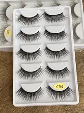 Pestañas postizas 3D de visón gruesas, 5 pares, maquillaje, pestañas llamativas, volumen Natural, suaves, g800