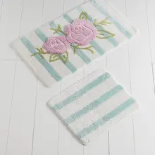 Коврики для ванной нескользящие Противоскользящие коврики Нескользящие противоскользящие Luna Rosa Ecru 2'Li Set60X100 Cm-50 X 60 см