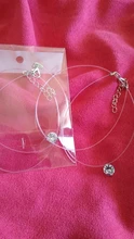 Collar de hilo de pescar transparente para mujer, cadena Invisible de Color plateado, gargantilla de diamantes de imitación para mujer