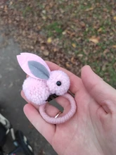 Lindo animal Bola de pelo de conejo, anillo mujer banda de goma elástica pelo bandas coreano sombreros niños ornamentos accesorios para el cabello