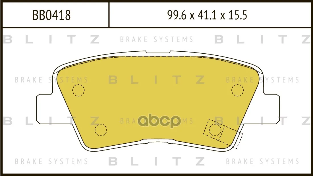 Колодки Тормозные Дисковые Hyundai Solaris/I10/I30/I40/Tucson 09- Kia Soul/Rio 09-Ssangyong Actyon 10- Blitz арт. BB0418
