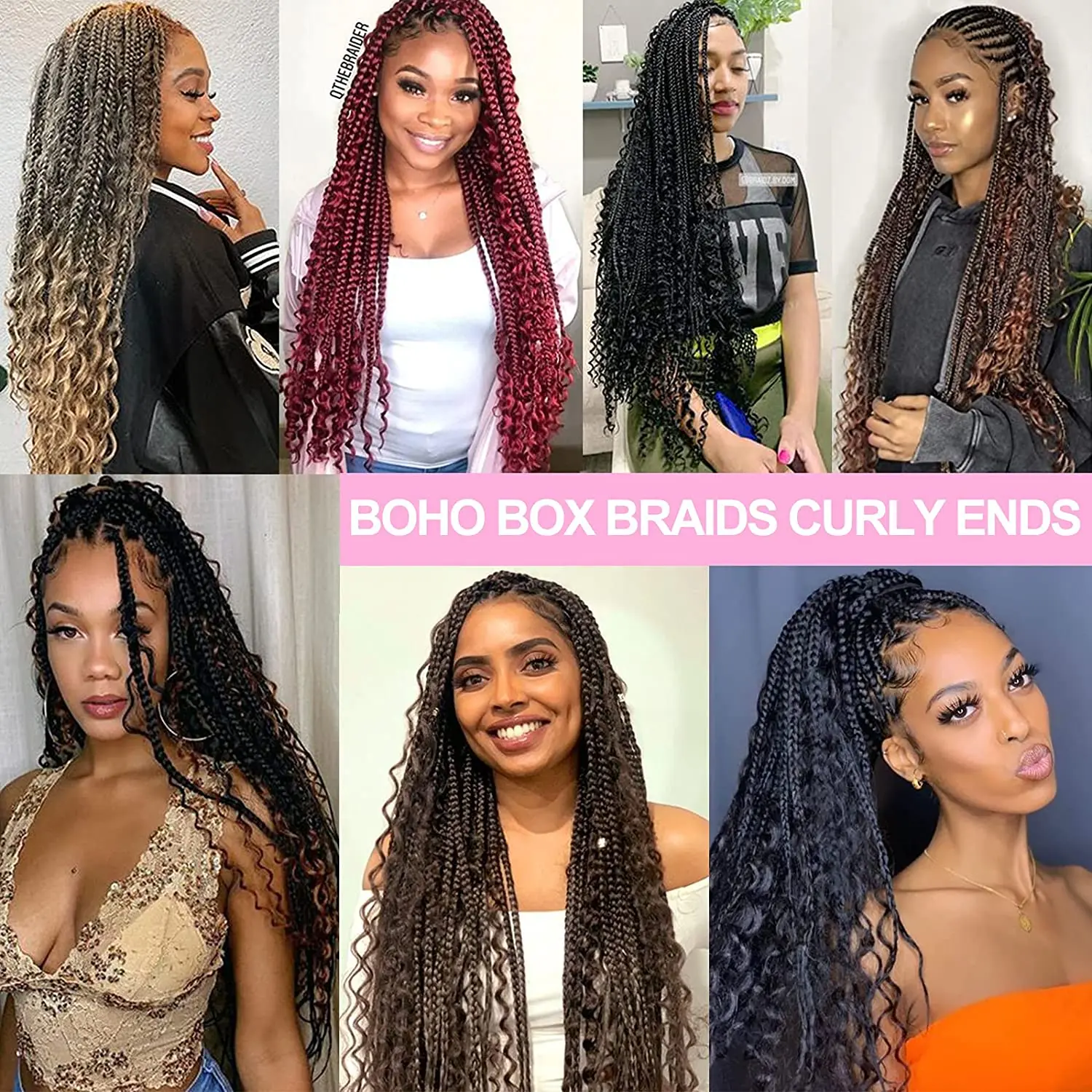 Low Temperature Fiber Box Braid with Curly Ends 22strands/Pack Crochet  Twist Braids - China Box Braid Crochet Hair and Box Braid Hair price