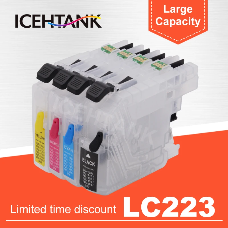 ICEHTANK набор чернил для заправки картриджа Brother LC223 LC221 LC227 LC225 LC229 XL MFC-J4420DW J4620DW J4625DW