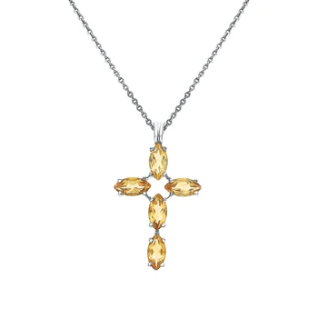 

Silver Pendant with citrine sunlight sample 925