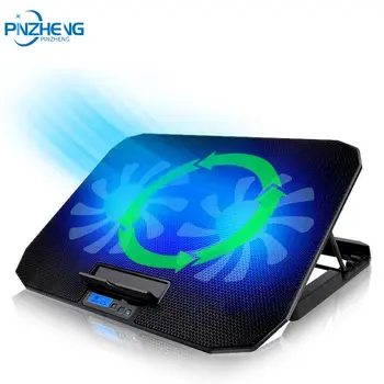 

PINZHENG Laptop Cooler Laptop Cooling Pad Adjustable Speed Two USB Ports Two Cooling Fan Pad Notebook Stand 12-15.6 Inch