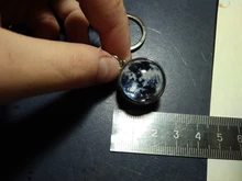 Llavero luminoso con bola de cristal de doble cara, sistema Solar que brilla en la oscuridad, para llaveros de galaxia, nebulosa, Luna, tierra, sol
