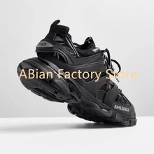 

New Fashion Casual Men Shoes Track1 Spliced Mesh Sneakers For Women Triple Sports Clear Sole Top Quality Training Dad Shoes