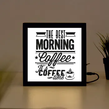 

Morning Coffee Handcrafted Wooden Light Box Sign for Home, Restaurant, Coffee Shop Business Signage