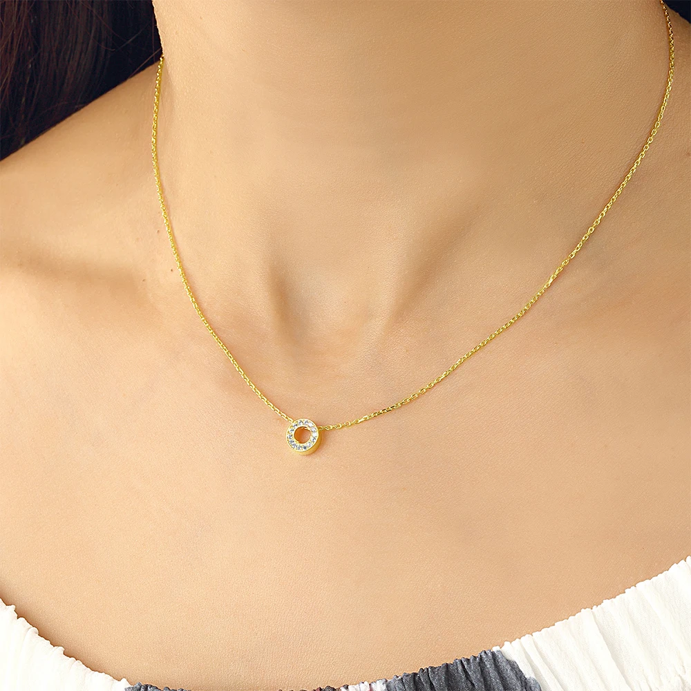 

Женское позолоченное ожерелье из серебра 925 пробы с фианитами