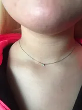 Louleur-collar con colgante de un solo circón para mujer, de Plata de Ley 925, Gargantilla de joyería de plata 925