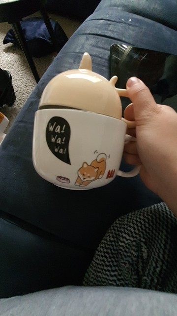 350ml Kawaii Shiba Inu Mug Cute Cartoon Ceramics Mug With Lid and Spoo –  pocoro
