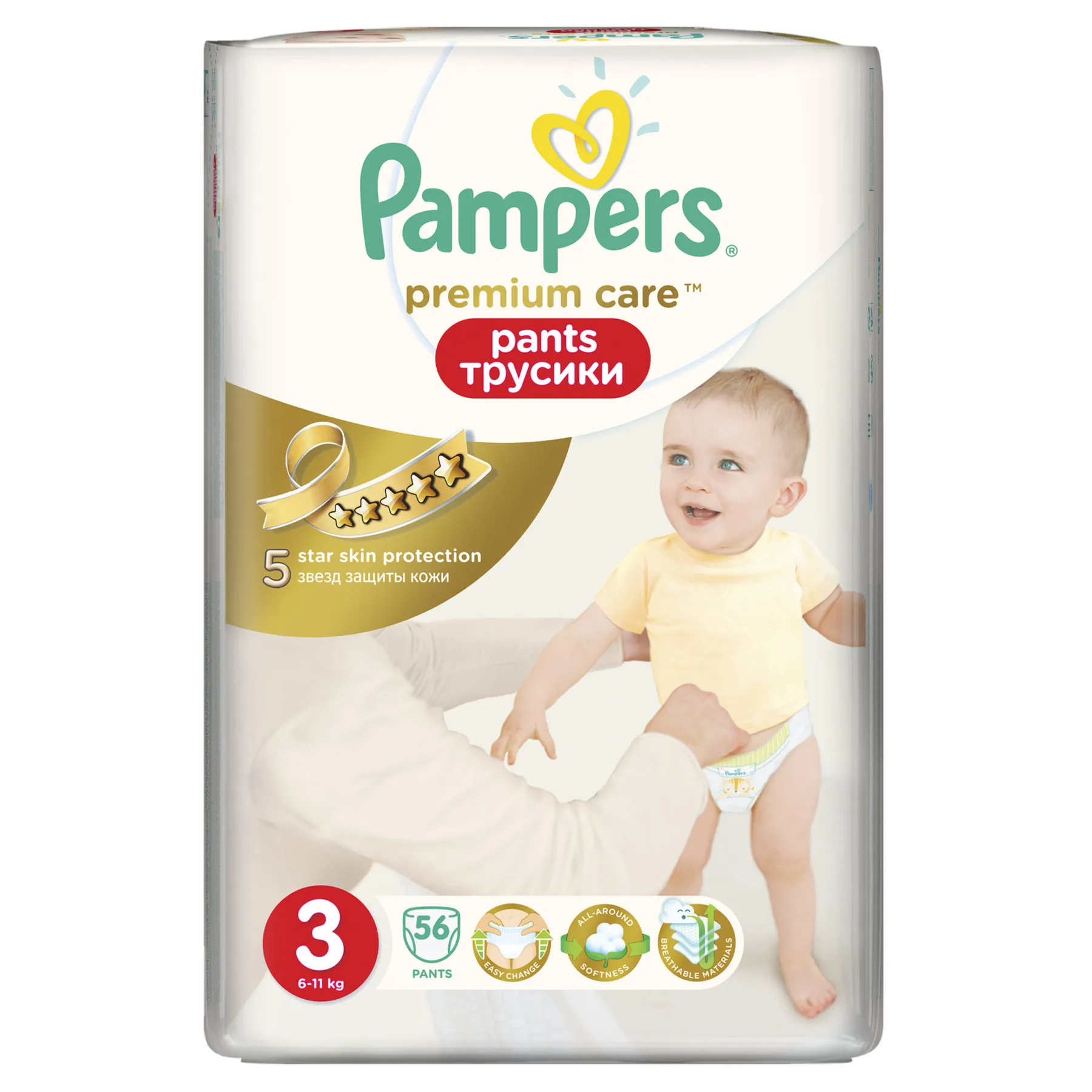 Подгузники-трусики Premium Care Pants д/мальч и дев Midi(6-11 кг) ЭкономУпак 56