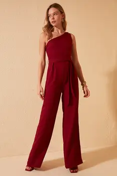 

Trendyol Belted One-Sleeve Jumpsuit TWOSS20TU0130