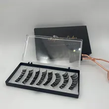 Pestañas postizas magnéticas 3D, 5 imanes, 8 Uds., duraderas, hechas a mano, de visón Artificial Natural, con pinzas