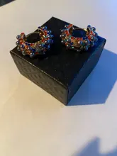 Earring Wedding-Jewelry Crystal Punk Ethnic Statement Gold Colorful Women Enamel Metal